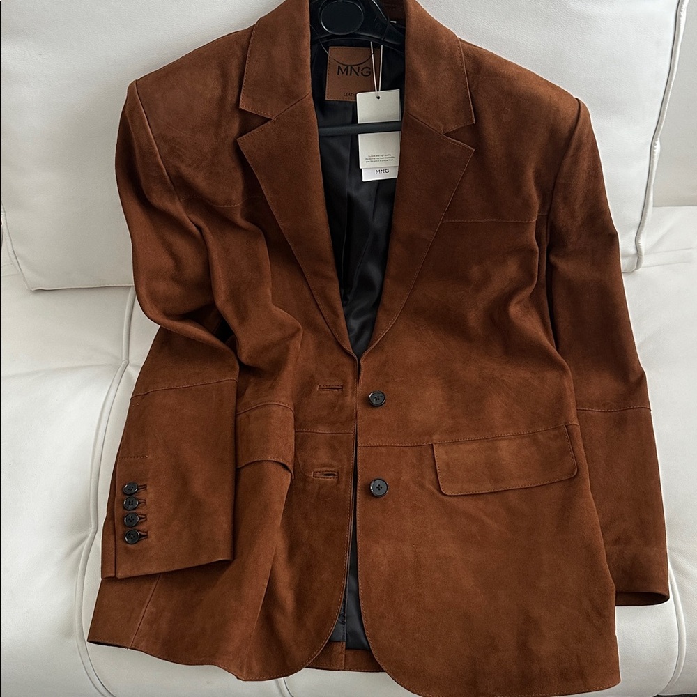 Mango Brown Leather Jacket - Picture 10 of 15